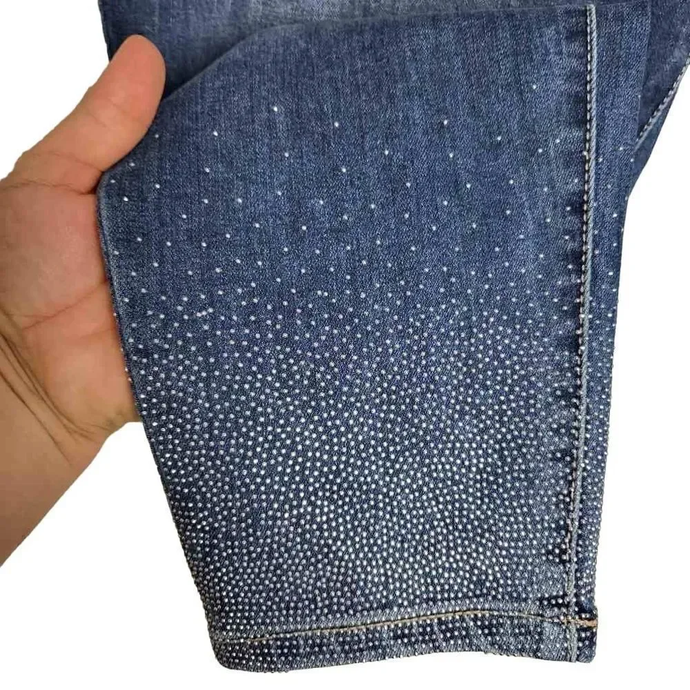 New Lane Bryant High Rise Rhinestone Hem Detail Jegging Jean Size 22